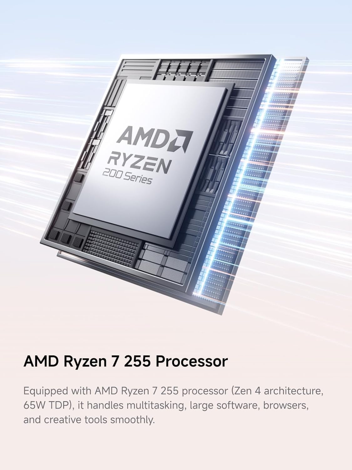 MINISFORUM AI X1 Mini PC, AMD Ryzen 7 255 CPU a 8 core e 16 thread